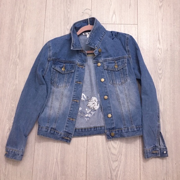 Embroidered jean jacket - Picture 1 of 3